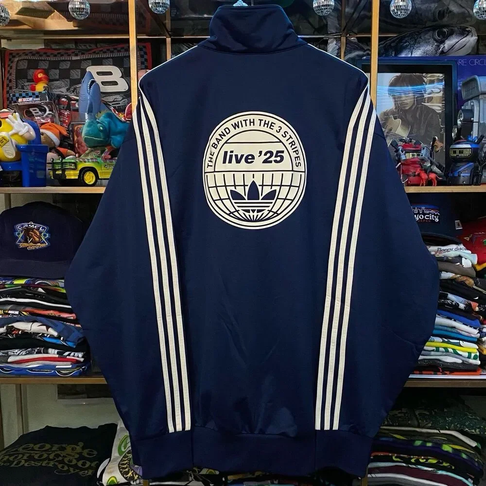 NWT Adidas Originals Oasis Live 25 Firebird Track Jacket Mens 2XL Navy Blue